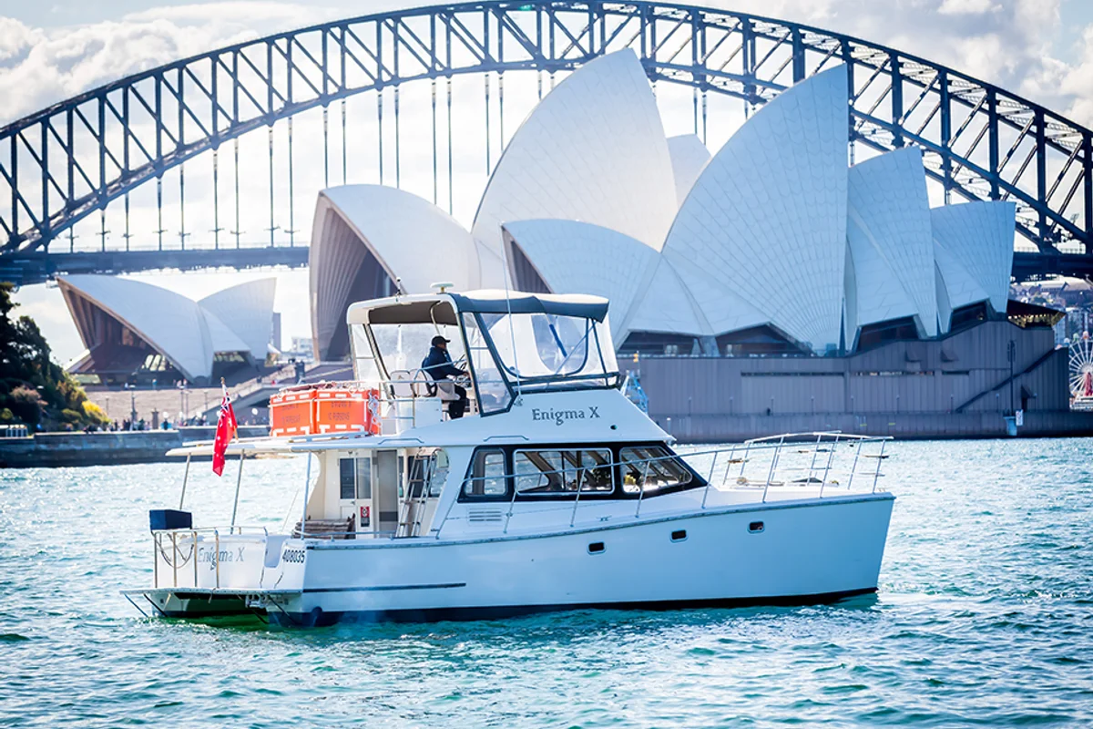 Enigma X — Motor Yacht for hire on Sydney Harbour